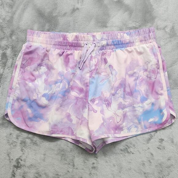 Tek Gear Shorts Womens 20 PLUS Purple Blue Woven Stretch Drawstring Pockets - Picture 1 of 9